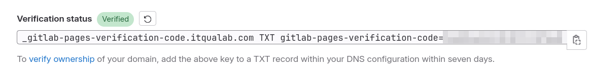 Gitlab domain verification