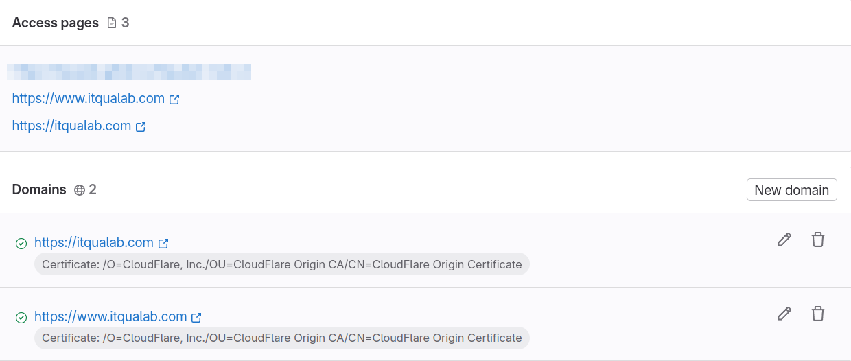 Gitlab domains